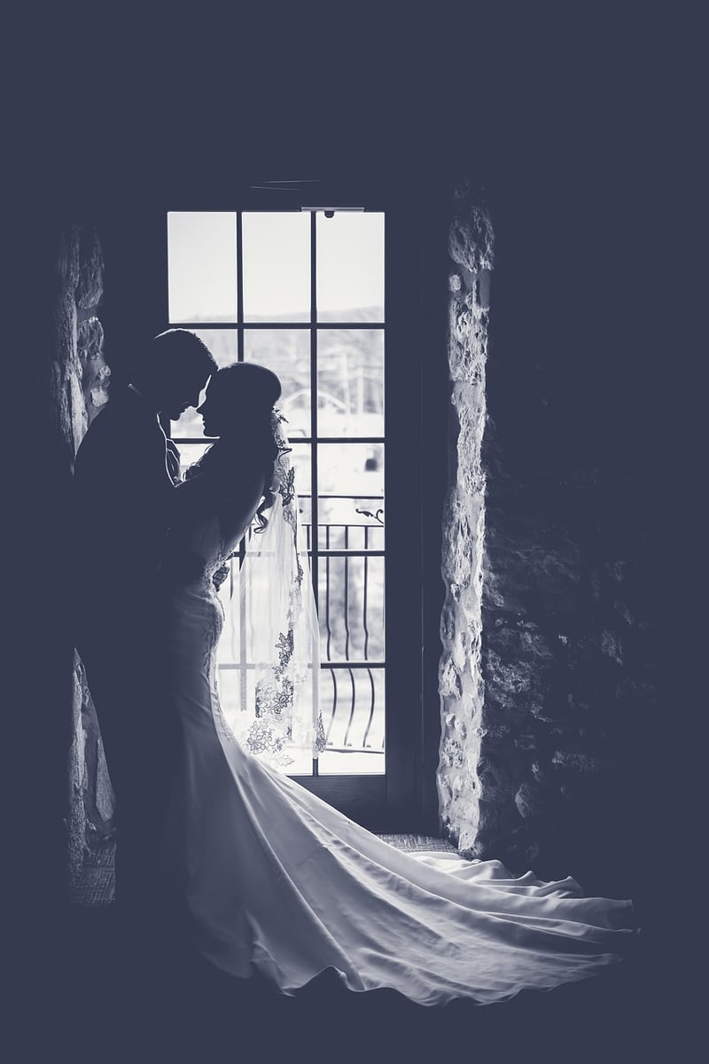 Bride and Groom at Outdoor Wedding
